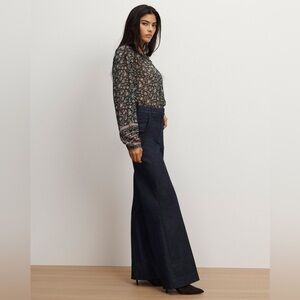 Veronica Beard Crue Wide-Leg Denim Pant $448 New